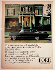 1963 Ford Galaxie 500/XL Vintage Car Ad Classic Automobile Ephemera picture