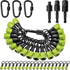 Threlaco 24 Pcs Bit Holder Keychain, 1/4 3/8 1/2 Socket Hex Shank, Green picture