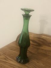 Vintage Green Avon Perfume Bottle With Glass Topper picture