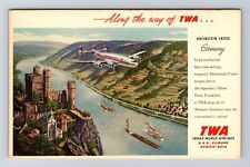 TWA Advertising, Rheinstein Castle In Germany, Vintage Souvenir Postcard picture
