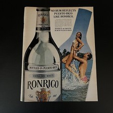 1980 Ronrico Rum Print Ad Original Authentic Rum Of Puerto Rico Extra Dry White picture