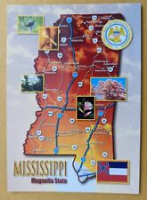 Postcard MS. Mississippi State Map picture