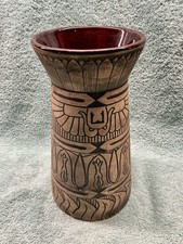 Vintage Egyptian Revival Design Pottery Vase by Monmouth Pottery - 1930’s picture