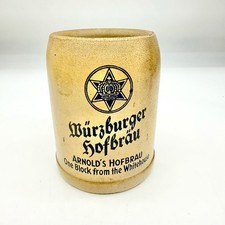 Würzburger Hofbräu Arnold's Hofbrau Beer Stein Mug Stoneware Beige Blue 0.5L picture