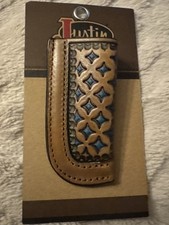 Justin Boots Justin Diamond Tooled Knife Sheath Genuine Leather 2172490K7 NWT picture