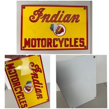 Vintage Indian Motorcycles Porcelain Sign Dealership, Motor Bike Sign picture