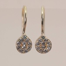 Vendome Aoyama LAH 925 Silver Pave Zirconia Earrings Gold Color Drop picture