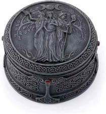 Celtic Triple Goddess Maiden Mother And The Crone Trinket Box picture