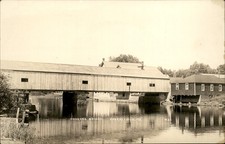 Cherryfield ME Covered Bridge c1910s Real Photo Vintage Postcard bhn picture