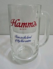 Vintage Hamm's Beer Mug Glass Tankard 5.5