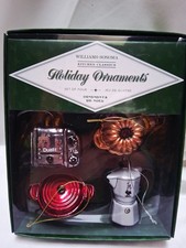 Williams Sonoma Kitchen Classics Appliances 4 Christmas Ornaments Le Creuset IOB picture