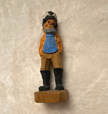 Hand-Painted Carved Wood Man Figurine w/ Boots, Multicolor, Adults picture