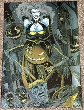 Lady Death 1994 / 1995 Jim Balent Chromium Hologram Poster Krome Chaos Comics picture