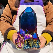 7.5LB Rare Electroplating Quartz Crystal Cluster Healing Collect Energy 767 picture