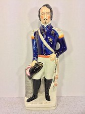 Antique Large Hand Painted Staffordshire Ceramic Figure of Louis Napoleon 1880s picture