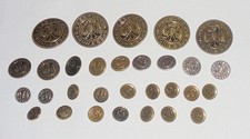 30 Hessian Military ES DEVS SPES NOSTRA Metal Shank Sewing Buttons 4 Sizes picture