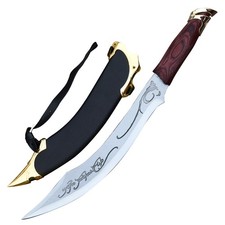Replica Fantasy Medieval Scimitar Dagger Sword With Scabbard & Wall Mount picture