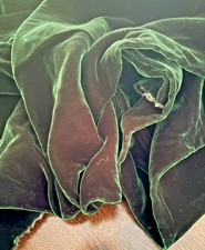 Incredible Vtg 1950s Emerald Green Silk Velvet Fabric  2 Yds (see description) picture
