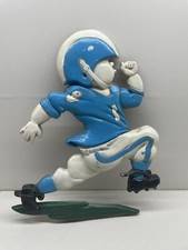 Vintage Homco 1976 Metal Football Wall Hanging Plaque Blue Running picture