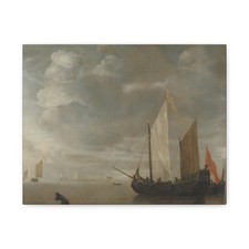 Hendrick Jacobsz. Dubbels - Kalme zee - 1650 - 1676 - Canvas Wall Art picture