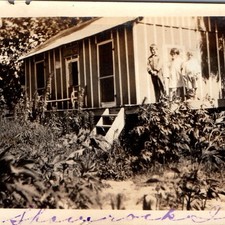c1920s Shamrock Inn Cabin Cottage Kids Porch Adirondack Snapshot Photo picture