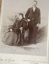 Cute Antique 1800S Victorian Cabinet Card Photograph Couple Lady In Chair  picture