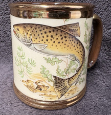 Vintage Gibsons England Trout Mug – Gold Trim – Wildlife Art – Rare Collectable picture