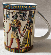Vintage E.D.C. Egyptian Decoration Co. Pharaoh Porcelain Mug - Made in Egypt picture