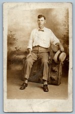 1911 Man With Hat Studio Tucson Arizona AZ RPPC Photo Posted Antique Postcard picture