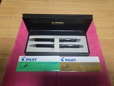 Pilot Capless Ball Pen Sharp Pencil 2pc Set Black Case Silver Clip Classic picture