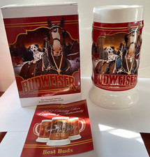 2022 Budweiser Holiday stein BEST BUDS from annual Christmas mug series DEFECTS picture