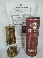 E Thomas and Williams Cambrian Brass Miners Oil Safety Lamp Lantern Wales Made picture