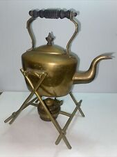 Vintage William Soutter Brass Tipping Spirit Kettle With Burner picture