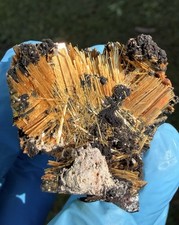 Natural Golden Rutile With Hematite Specimen From Brazil, 40gm, Top Quality picture