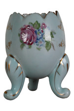 Vintage Napcoware Porcelain 3 Footed Blue Moss Cracked Egg Vase C3199/S Easter picture