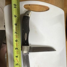 Case XX 1970 Vintage 2-Blade Clip Point Slipjoint Pocketknife Bone Handle picture