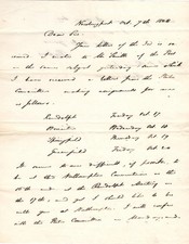 Caleb Cushing. Attorney General. Signed letter re his schedule in 1848. COA picture