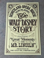 Disneyland Great Moments with Mr. Lincoln Attraction LARGE Sign Prop picture