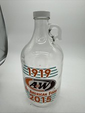 A & W Root Beer Half Gallon Glass Jug Advertising Soda Vintage 1919-2015 picture
