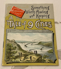 1885 CHICAGO  MILWAUKEE & St PAUL RAILWAY/Tale of 9 Cities Booklt-CityRoute Maps picture