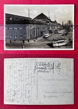Photo postcard Dresden around 1940 Neustadt station with bus tram (183233 picture