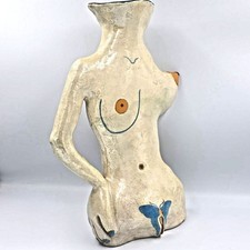 OOAK Fine Art Large Handmade Nude Ewer Glaze Finish Statue 14” picture