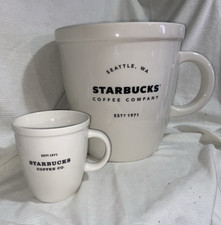 Starbucks giant 3 gallon mug & Small matching mug .Seattle, WA Est. 1971 (43) picture