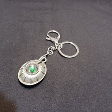 UFO UAP ALIEN SPACE CRAFT SHIP METAL GUN METAL TONE 1'' KEY RING NEW picture