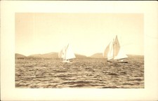 Southwest Harbor ME Yachts Racing c1920s-30s Real Photo Vintage Postcard picture