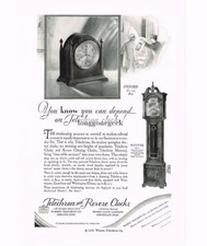 1929 Telechron and Revere Clock Oxford Mantle Hanover Tall Case Vintage Print Ad picture