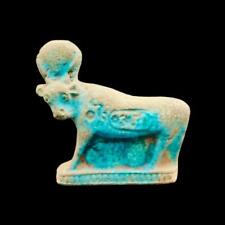 Antique Stone Statue Amulet of Ancient Egyptian HATHOR Cow 