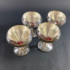 SET OF 4 VINTAGE VALERO SILVER PLATE CHAMPAGNE WINE GOBLETS MADE IN SPAIN picture