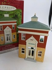 2000 Hallmark Ornament Schoolhouse Nostalgic Houses & Shops Series open box picture