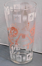 1950's Hazel Atlas Glass Co. Fantacy Character NATIVE AMERICAN  Tumbler Glass picture